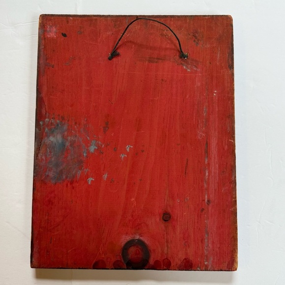 Vintage 60s/70s Jan McPherson Original Goth Girl Painting on Wood - Picture 8 of 9